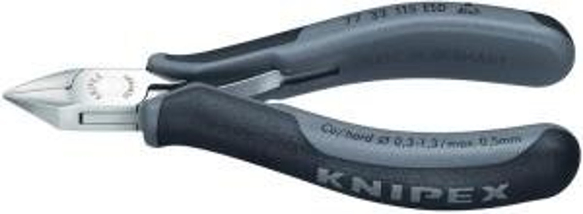 Knipex ESD Seitenschneider mit Facette und Mehrkomponenten-Hüllen in Grau, Länge: 115 mm - Bild 2