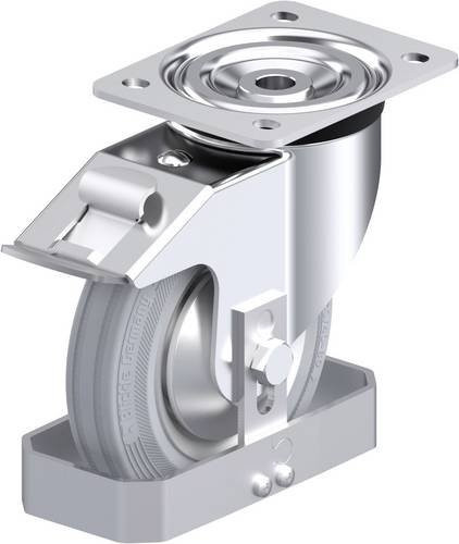 Blickle Stahlblech-Lenkrolle L-RD 162R-FI-VLI-FA-FS in Silber, Rad-Durchmesser: 160 mm, Tragfähigkeit: 225 kg - Bild 1