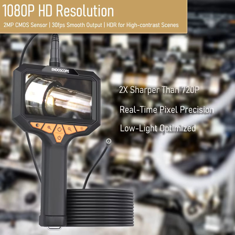 BUMBORN Industrie-Endoskop mit 4,3 Zoll IPS-Bildschirm und 1080P HD-Kamera, 8mm Boreskop für Auto- und Abwasserkanalinspektion, Schwarz - Bild 3