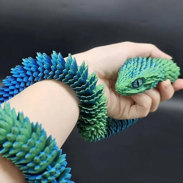 Yiran toy 3D-gedruckte Schlange, Spielzeugpuppe, 30cm, ab 3 Jahre - Bild 1