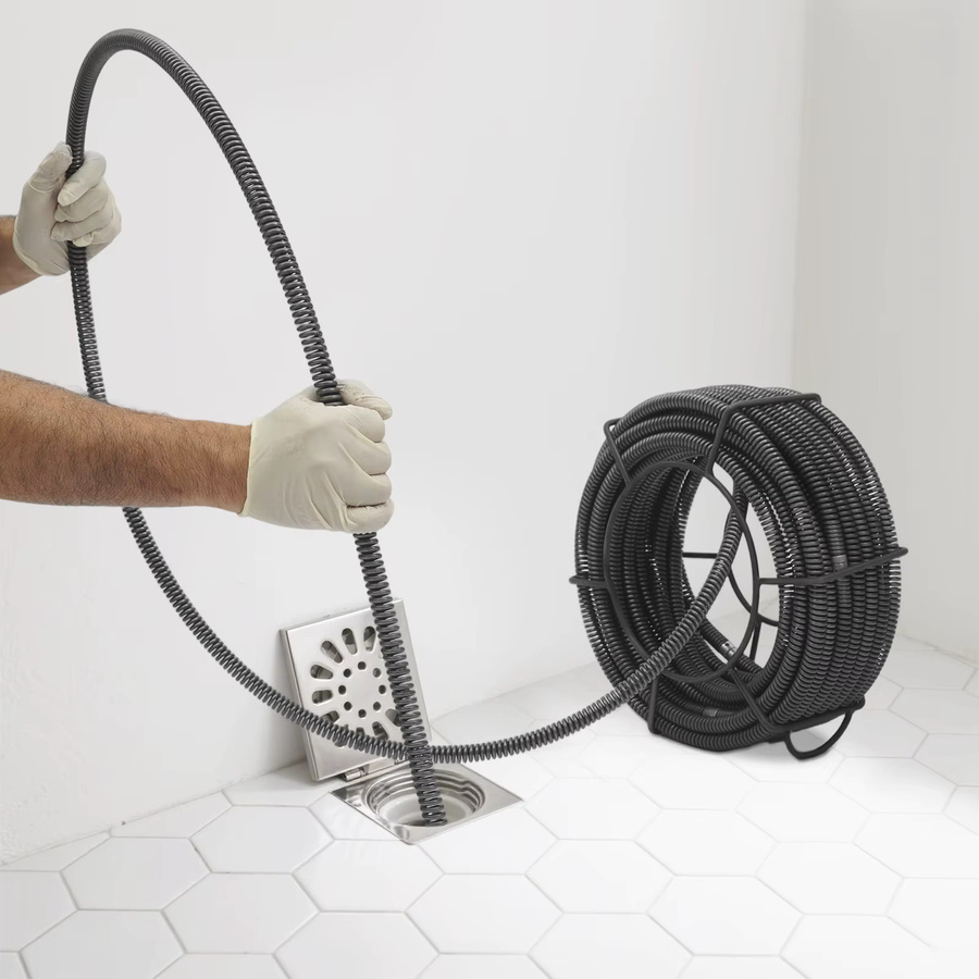 Bymaocar Rohrreinigungsfeder aus Manganstahl als Abflussreinigungskabel und Kanalreinigungsfeder im Set, Durchmesser: 16 mm oder 22 mm, Länge: 7 m oder 20 m - Bild 3