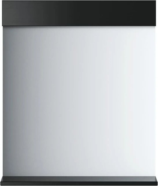 vidaXL Badspiegel BERG mit Ablage aus Massivholz in Schwarz, B/T/H: 60 x 12 x 70 cm - Bild 1