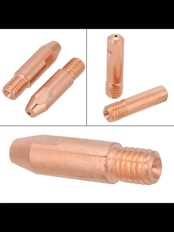 20 Stück Kupfer-Kontaktspitzen M6 für Binzel 24KD MIG/MAG Schweißbrenner aus Messing in Gold und Braun - Bild 4