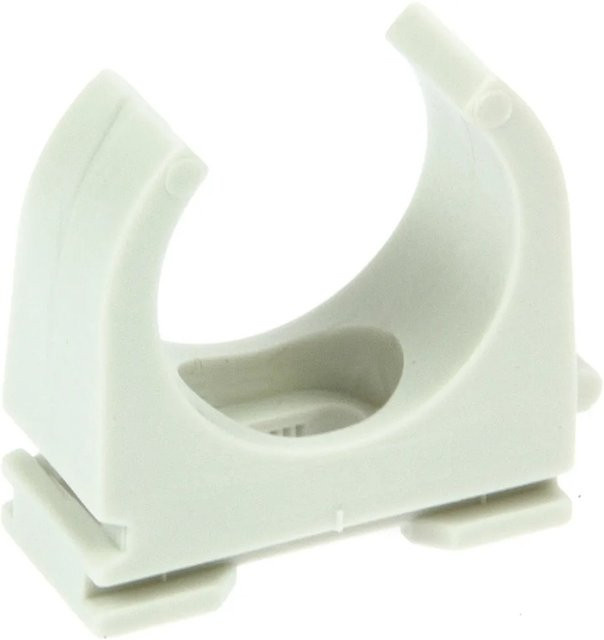 Don Quichotte Rohrclip aus Kunststoff in Weiß, 50 Stück, Durchmesser: 25 mm - 26 mm - Bild 1