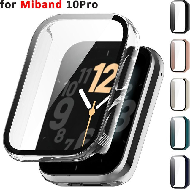CAOWTAN Displayschutzfolie und Hülle für Xiaomi Miband 10Pro, Keramik, Schwarz - Bild 1
