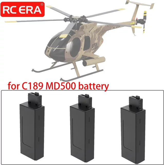 Original C189 MD500 RC ERA Vogel Hubschrauber Ersatzbatterie 7,4 V 1200 mAh in Schwarz - Bild 1