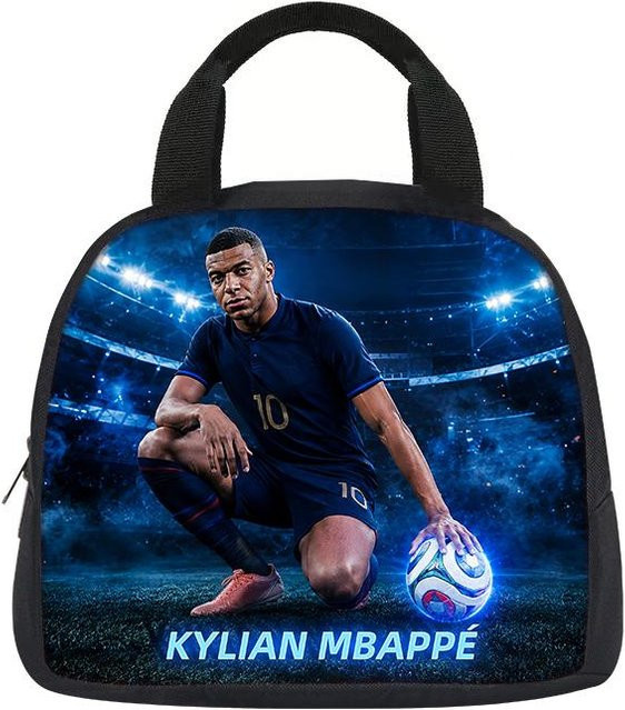 Isolierte Lunchtasche M-Mbappe von Fancy Style Studio in Blau für Schüler und Bento-Boxen - Bild 1