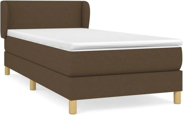 vidaXL Boxspringbett mit Matratze Hybrid Dunkelbraun B/T/H: 90 x 200 x 88 cm - Bild 1