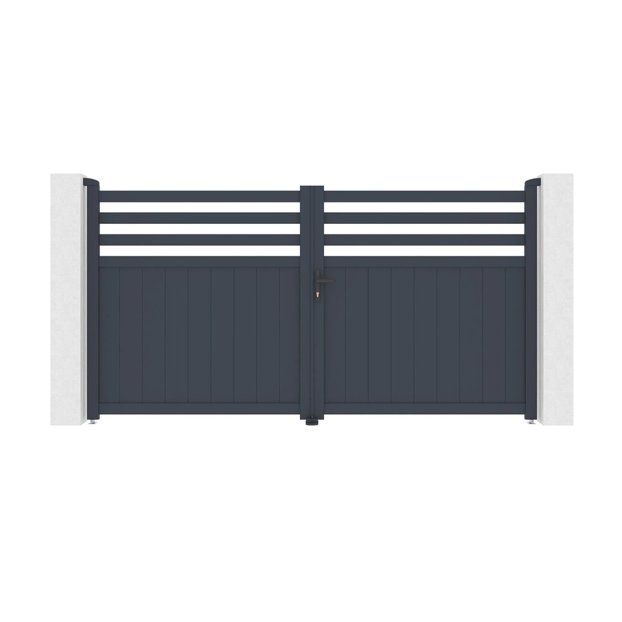 Casanoov Elektrisches Flügeltor Nevis aus Aluminium in Grau inklusive Drehtorantrieb Ranger B150, B/H: 305 x 160 cm - Bild 2