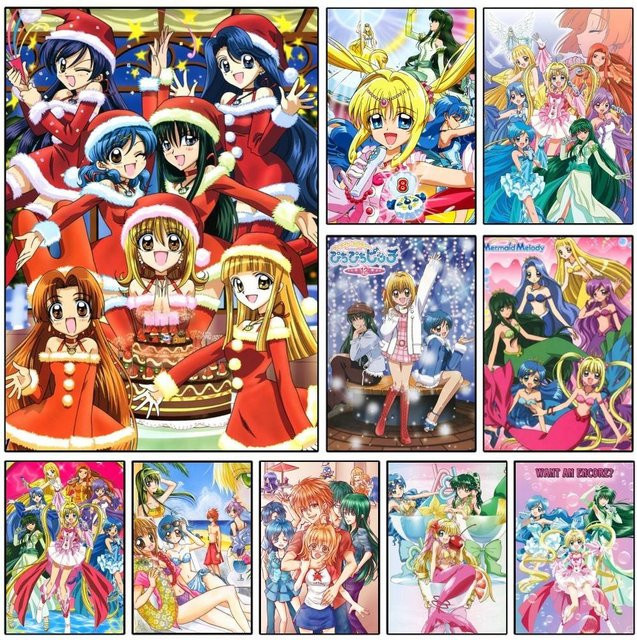 Mermaid Melody Anime Vintage Wandkunst Poster in Mehrfarben, Papierposter für dein Zuhause oder Arbeitszimmer - Bild 1