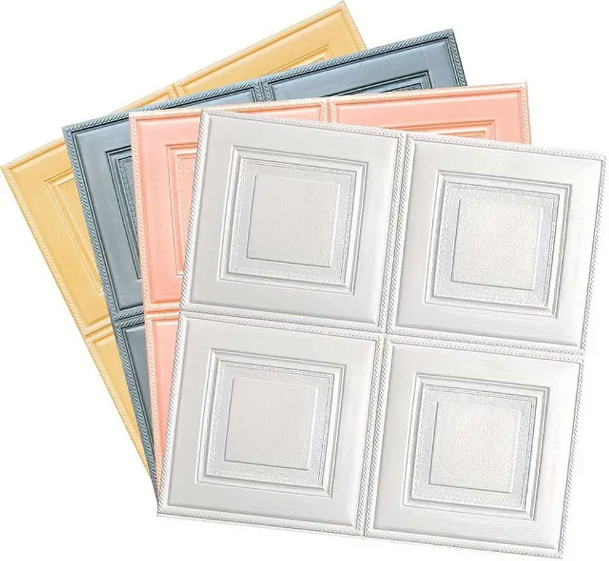 CTZSOOP 3D Stereo Wandaufkleber Selbstklebend Wasserdicht Geometrisches Design für Wohnzimmer und Schlafzimmer, Weiß und Mehrfarbig, B/H: 70 x 70 cm - Bild 1