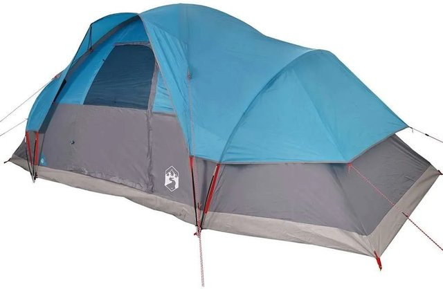 vidaXL Kuppel-Familienzelt für 9 Personen in Blau, wasserdicht aus Polyester - Bild 1
