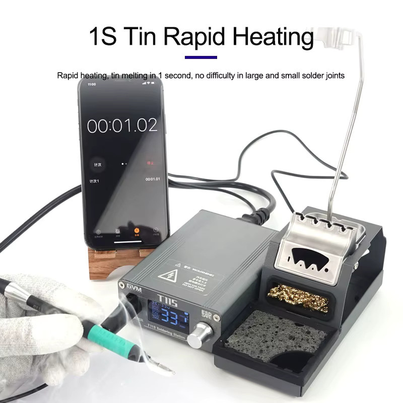 GVM T115 Lötstation mit C115 Spitze für schnelle Heizung und konstante Temperatur bei Mikroelektronik-Reparaturen - Bild 2