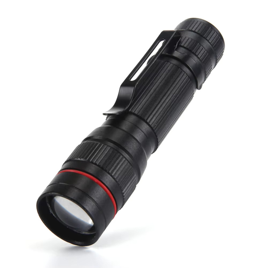 Vakind Notfall-LED-Taschenlampe in Schwarz mit 300 lm, wasserdichte Mini-Camping-Taschenlampe mit USB-Anschluss für Outdoor, Wandern und Angeln - Bild 5
