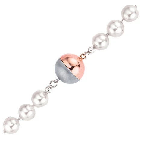 Colfem Kettenschließe Magnet-Schließe, 585 Gold, Rotgold, Weißgold, bicolor, mattiert, Unisex - Bild 1