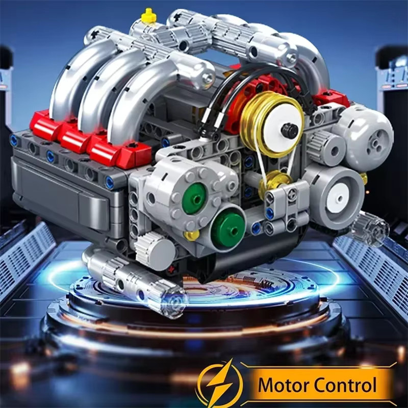 CETYL Technisches Baustein Set Horizontale Gegensetzte Motor Modell 609 Teile Mehrfarbig - Bild 4