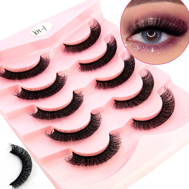 AMSDCN Falsche Wimpern, 3D-Nerzwimpern, Black, Unisex - Bild 1