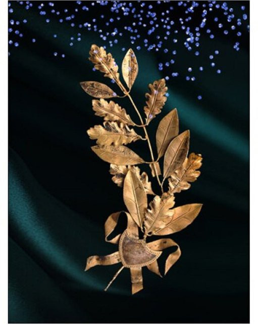 TPFLiving Luxus Poster Leinwand mit abstrakten Motiven in Schwarz, Blau und Gold, B: 40 cm, H: 60 cm - Bild 1