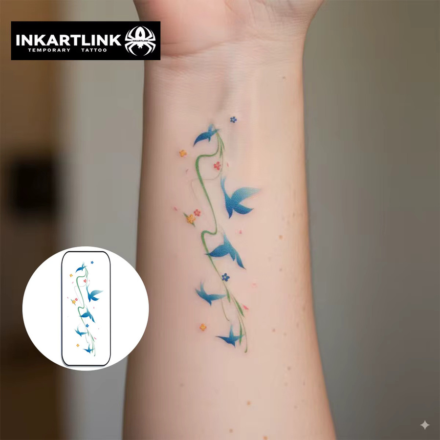 INKARTLINK Temporäre Tattoo Aufkleber Blumen Design, Unisex - Bild 2