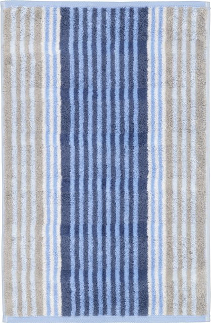 Gästetuch NOBLESSE HARMONY Cawo gestreift in Blau aus Baumwoll-Terry mit Oeko-Tex Standard 100 - Bild 1