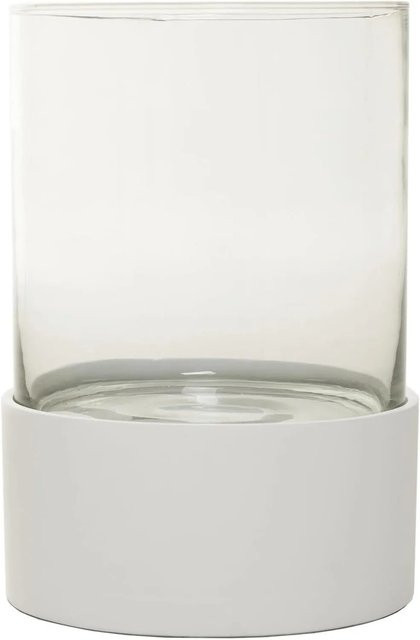 Vivanno Tischwindlicht Candira aus Glas und Fiberglas in Weiß, B/T/H: 21,5 x 21,5 x 31,0 cm - Bild 1