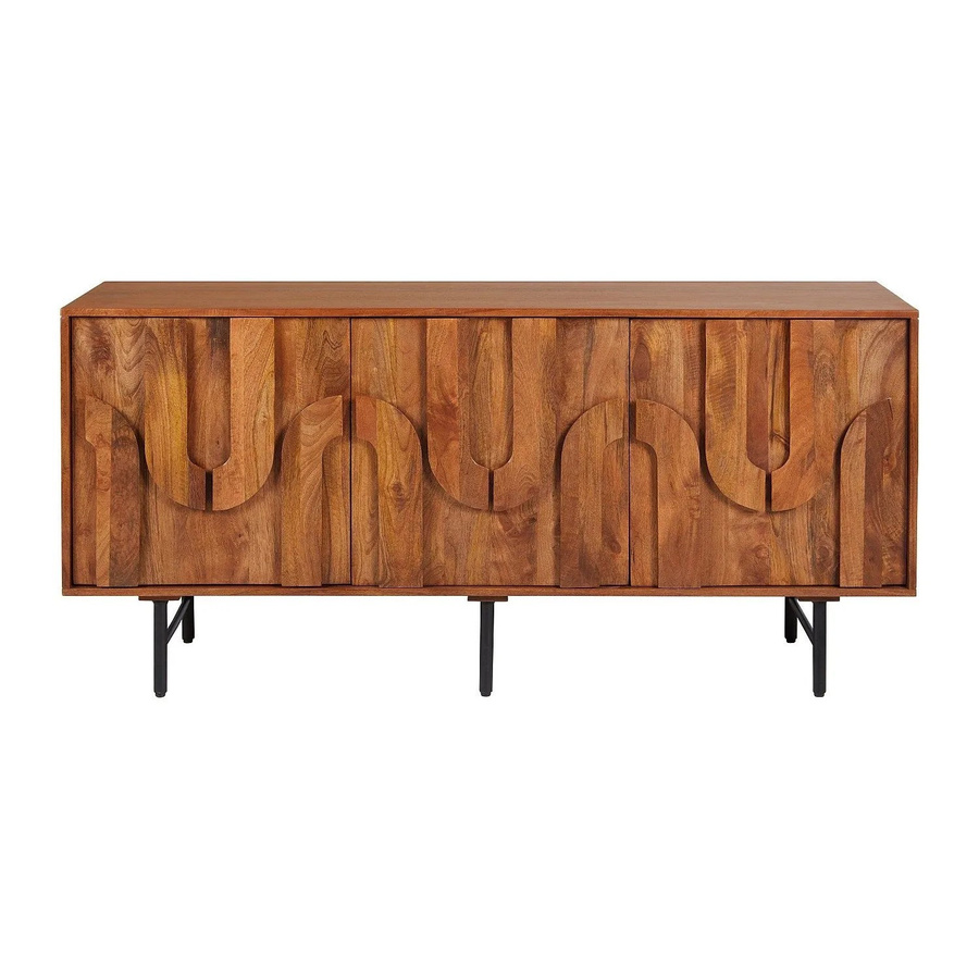 Vente-unique Sideboard Mizoram aus Mango-Holz in Braun und Schwarz mit 160 cm Breite - Bild 2