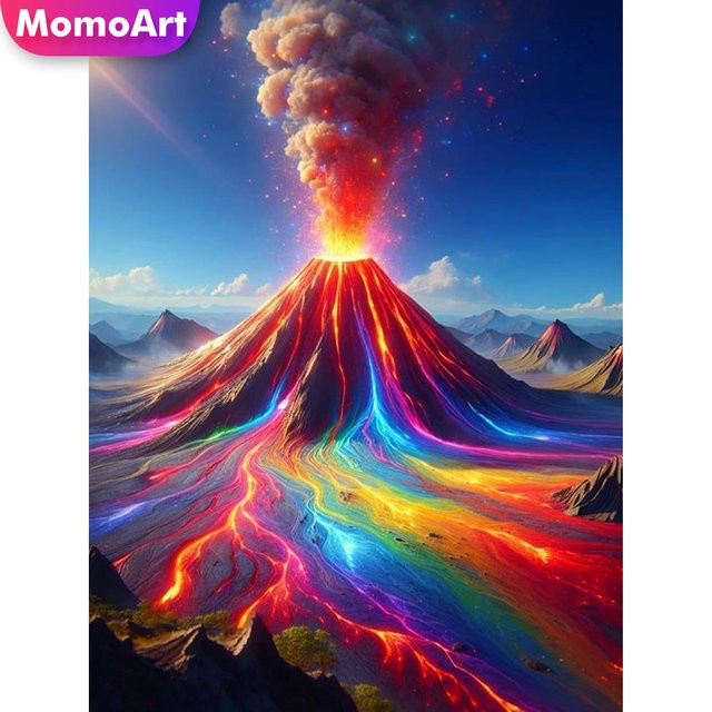 Momoart Diamantmalerei Berglandschaft, DIY Diamantmosaik - Bild 1