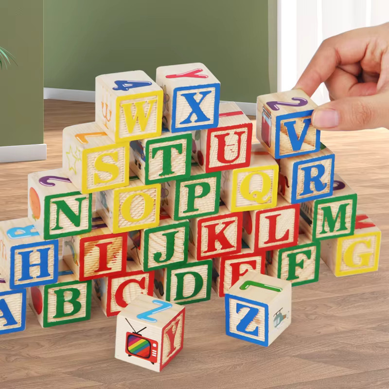 Lee's Sharing Holz Gedruckt Block Spielzeug, 27-teiliges Set - Bild 2