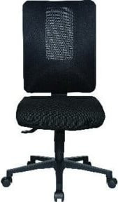 Bürodrehstuhl TOPSTAR mit Synchrontechnik in Schwarz/Blau und Rollen für weiche Böden - Bild 1