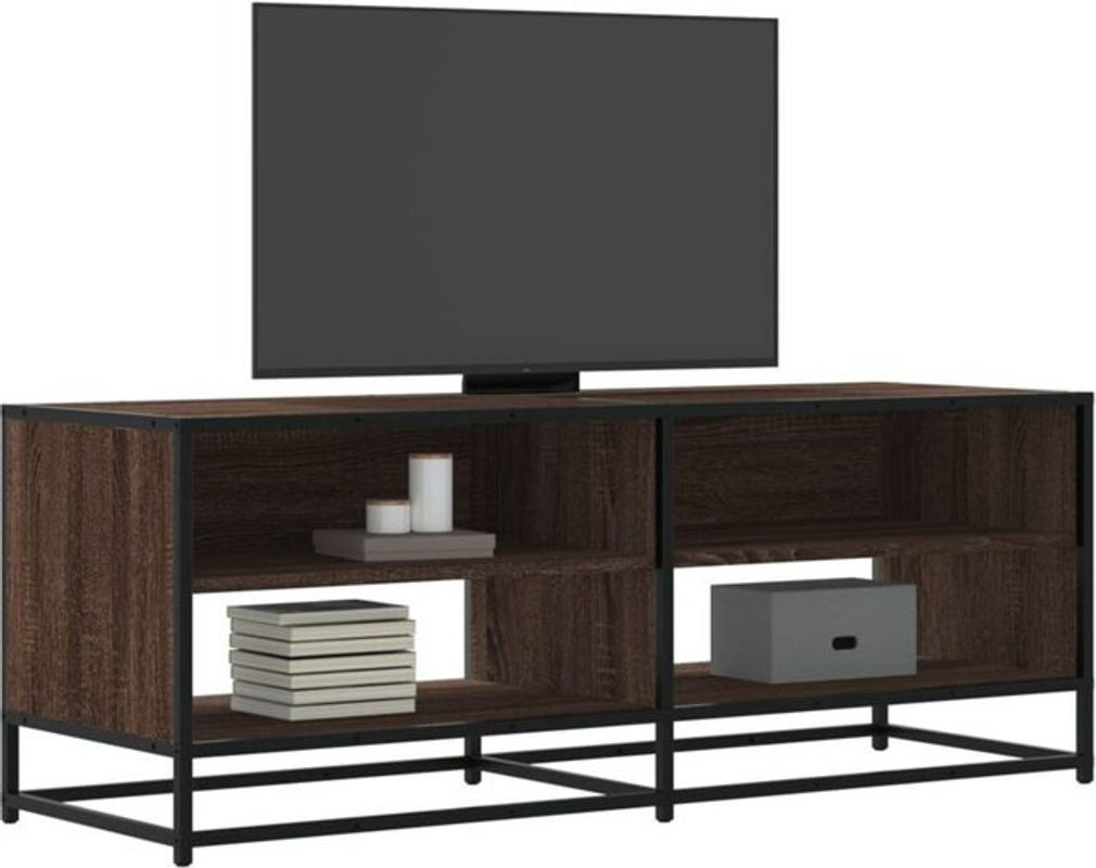 Vidaxl TV-Schrank im Industrial Design aus Holzwerkstoff und Metall, Braun, B/T/H: 120,5 x 40 x 46 cm - Bild 1
