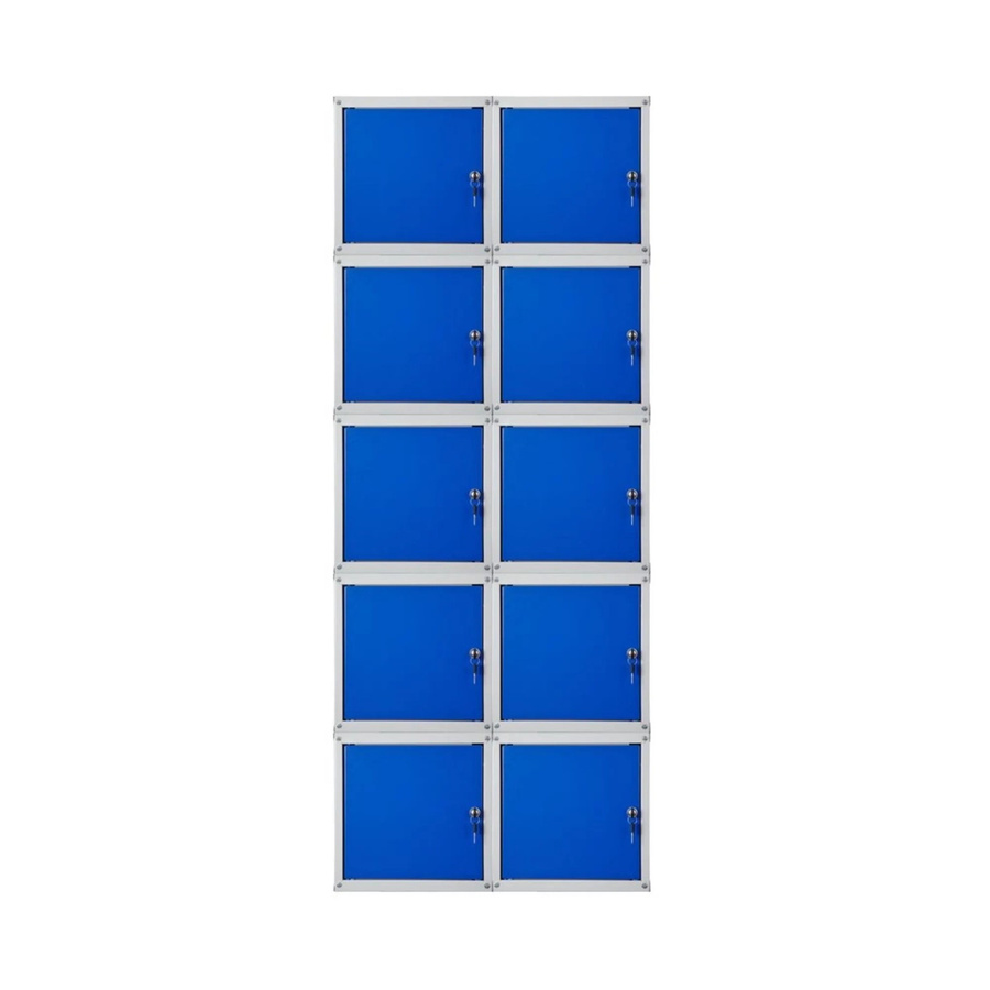 PROREGAL Schließfachwürfel Cubic Set aus Metall, 10 Stück, Grau-Blau, H x B x T: 35 x 35 x 35 cm - Bild 2
