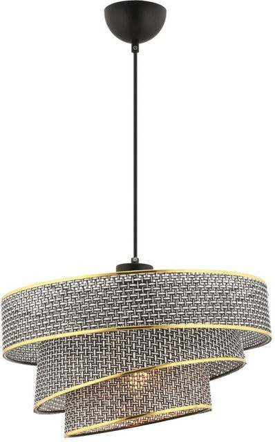 Opviq Pendelleuchte Couper in Grau und Gold aus Metall und Baumwolle, E27, B/T/H: 40 x 40 x 72 cm - Bild 1