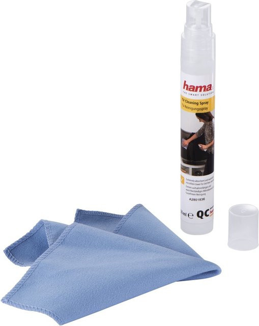 Hama TV-Reinigungsset Blau mit 30 ml Reiniger und 20 x 20 cm Mikrofaserreinigungstuch - Bild 1