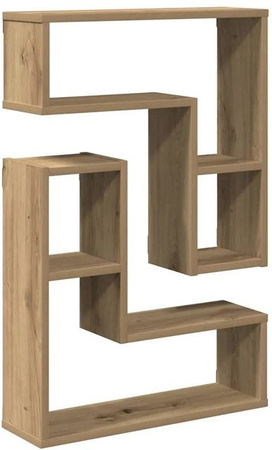vidaXL Wandregale 2er Set Artisan-Eiche, Farbe Braun, B/H/T: 50 x 50 x 15 cm