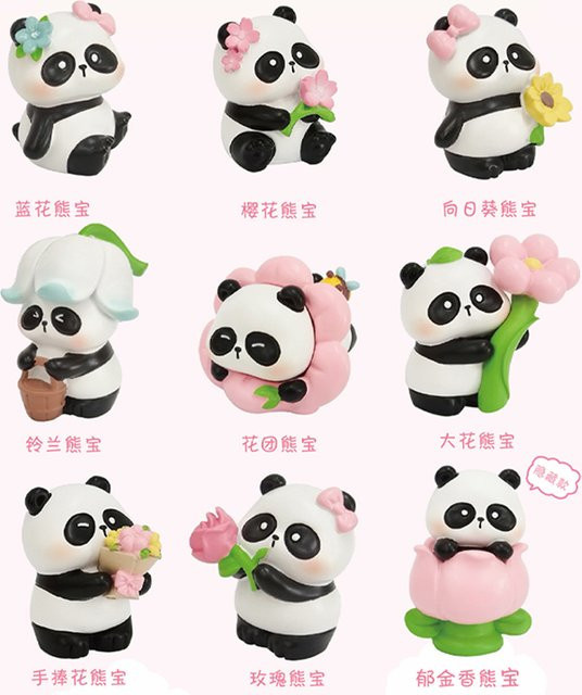 Potdemiel Blumenreim Panda Blumen-Frühlingsausflug-Tagebuch-Serie, Blindbox, Mini-Panda-Ornament-Spielzeug, Überraschungsbox - Bild 1