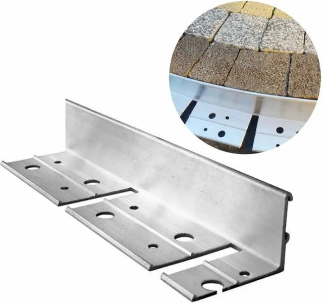 Green-Split Aluminium Rasenkante rostfrei in Silber, Höhe: 3,8 cm, Länge: 100 cm - Bild 1