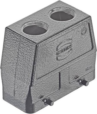 HARTING Tüllengehäuse in Schwarz und Grau aus Aluminium, Artikelnummer 19 30 716 0466 - Bild 1
