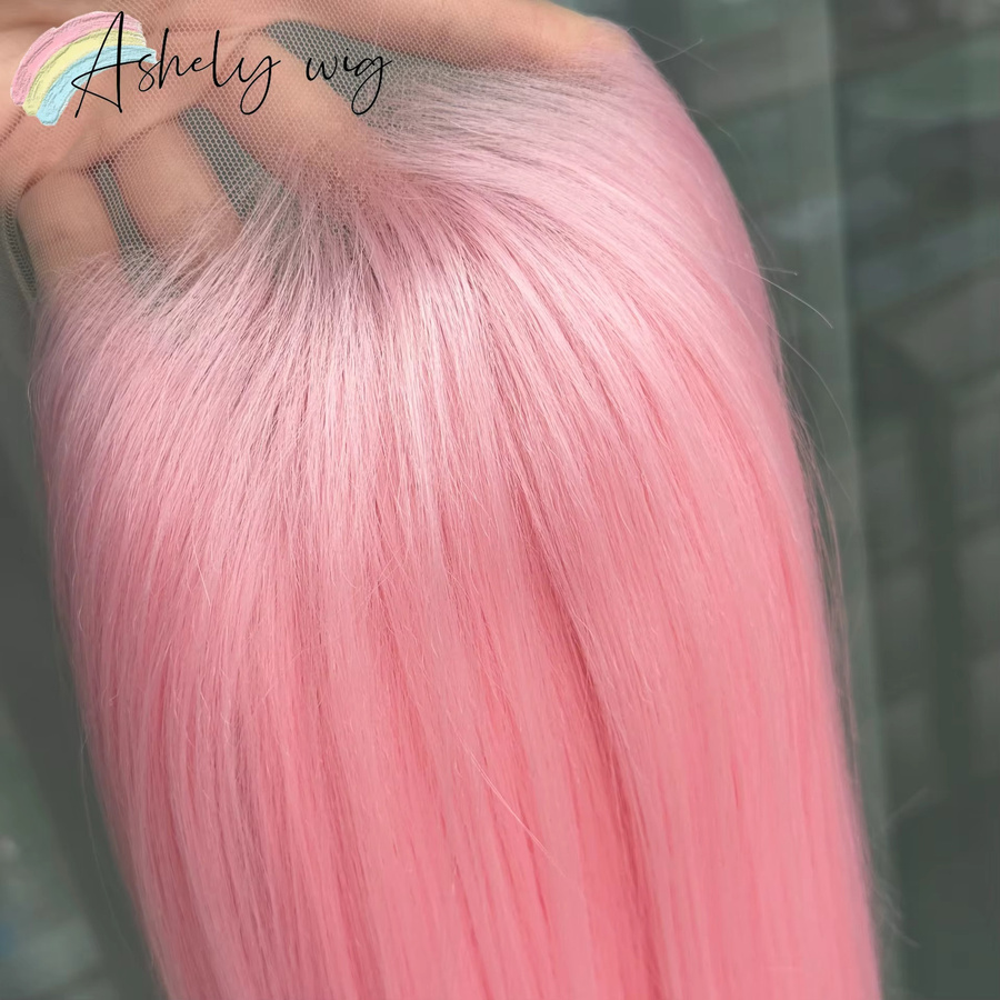 Ashely wigs Lace-Front-Perücke, hellrosa, synthetisch, 66 cm, Damen - Bild 2