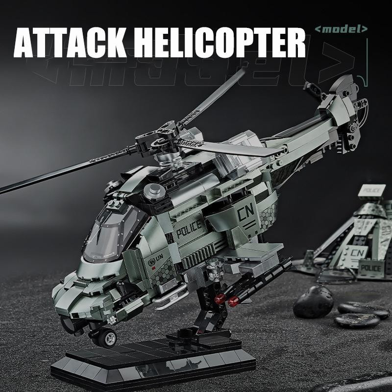 Militärischer Angriffshelikopter, Modellbausteine, 832 Teile, ab 6 Jahren - Bild 2