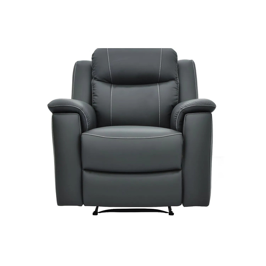 Vente-unique Relaxsessel Evasion aus anthrazitgrauem Leder mit Armlehnen - Bild 2