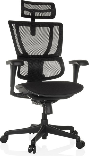 hjh OFFICE Luxus Chefsessel ERGOHUMAN SLIM ECO F GEN2 in Schwarz mit Netzstoff, Kopfstütze und höhenverstellbaren Armlehnen - Bild 1