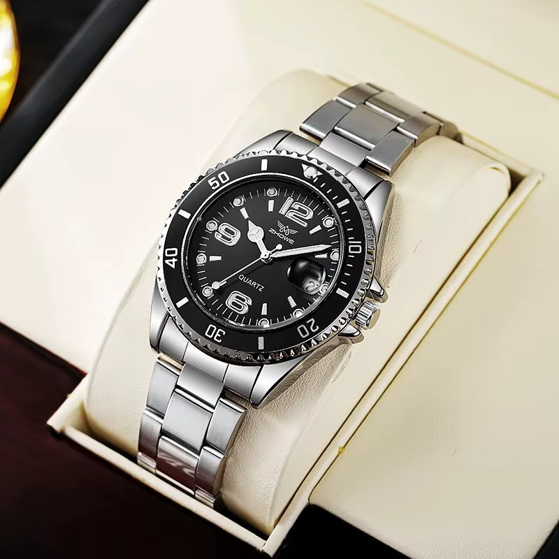TVK Armbanduhr Edelstahl, Quarz, Rund, Silber, Herren, Datum - Bild 1