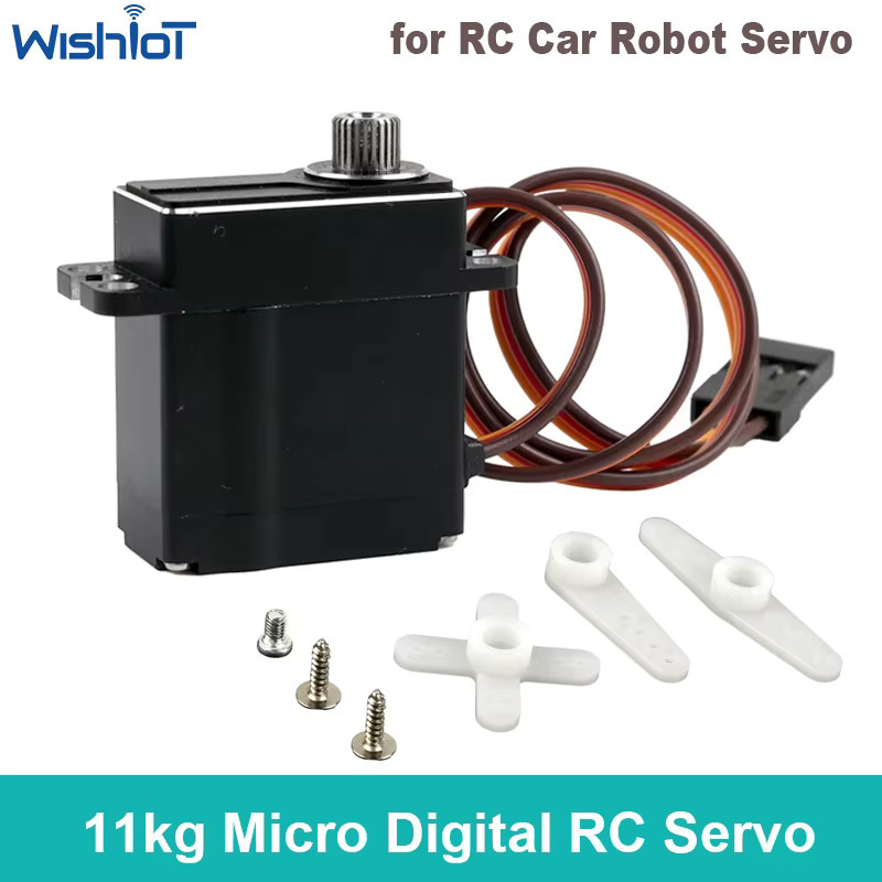 wishiot Micro Digital RC Servo, Metall, 1:24, Schwarz - Bild 2