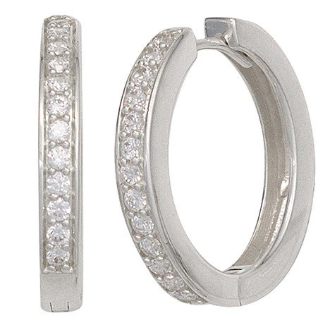 Colfem Creolen 925 Silber, Zirkonia, Unisex - Bild 1