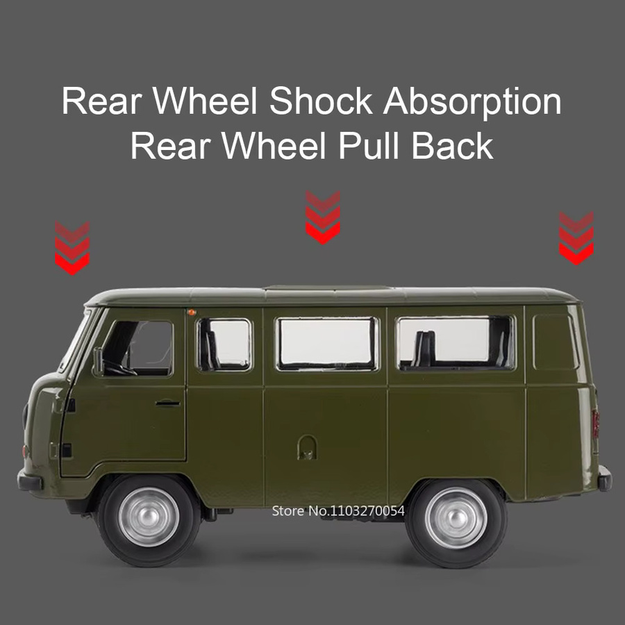 MAKEDA UAZ Traveler Hunter Diecast Modell, 1:18, Metall, Grün, mit Licht und Sound - Bild 1
