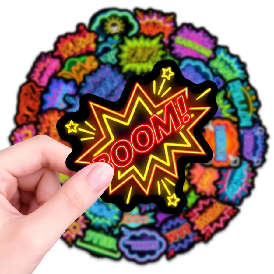 50 Stück Comic-Blasenaufkleber in Gold und Multicolour für dein DIY-Tagebuch und Album - Bild 4