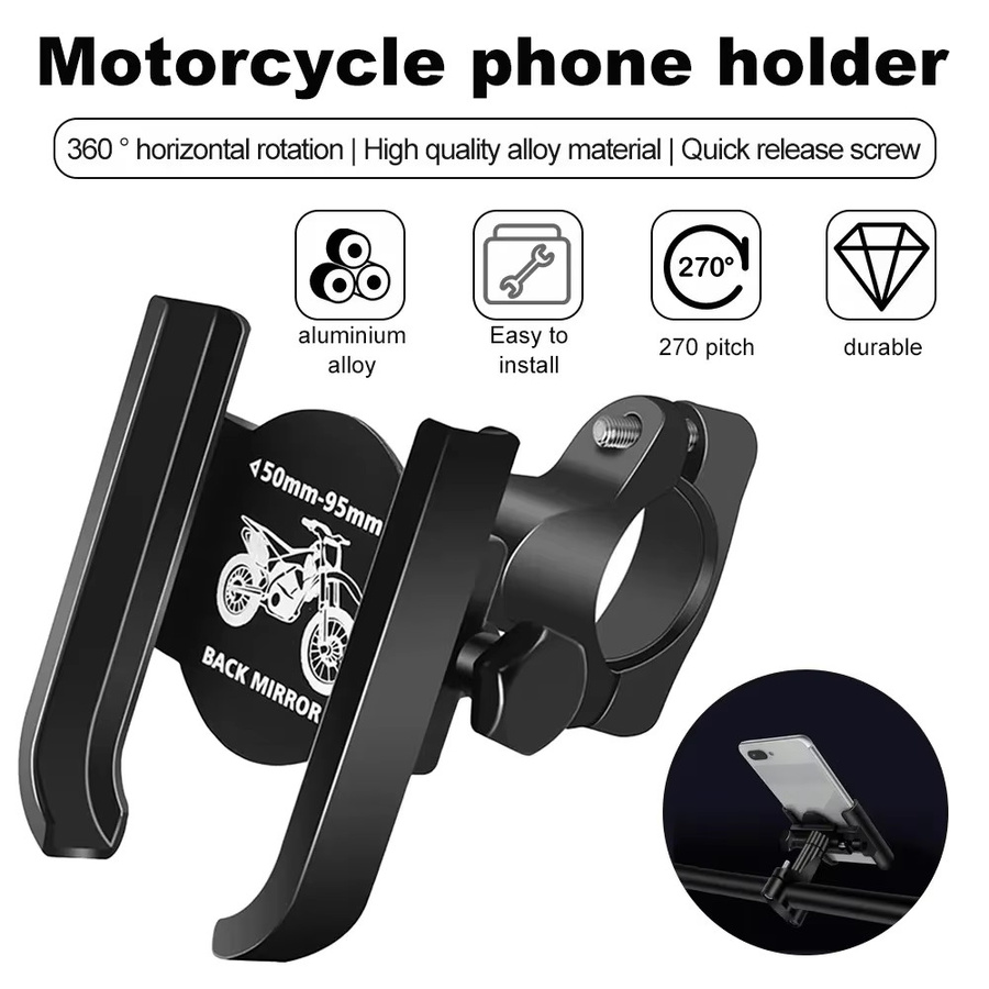 Motorrad-Telefonhalterung der 3. Generation für Lenker und Rückspiegel in Schwarz - Bild 4