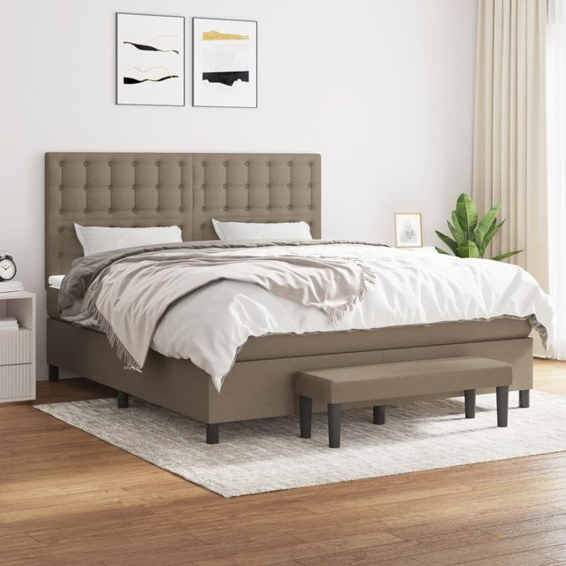 vidaXL Boxspringbett mit Matratze Hybrid-Design in Taupe, B/T: 180 x 200 cm - Bild 2