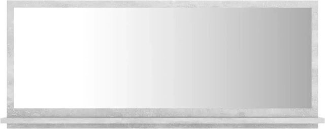 vidaXL Badspiegel in Betongrau aus Holzwerkstoff, Glas und Acryl, B/T/H: 90 x 10,5 x 37 cm - Bild 1