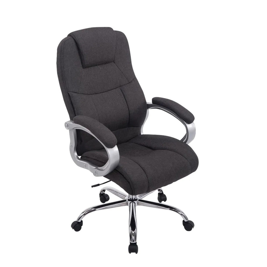 DELUKE Bürostuhl SYDNEY Ergonomischer Stoffstuhl in Dunkelgrau mit Chromgestell, H x B x T: 113 x 66 x 70 cm - Bild 2